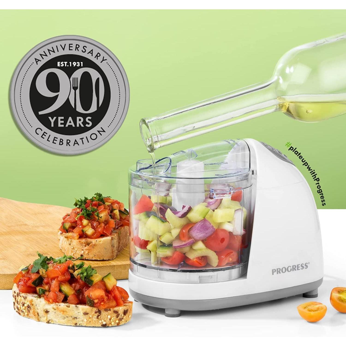 Progress Electric One Touch Operation Mini Chopper White 150W