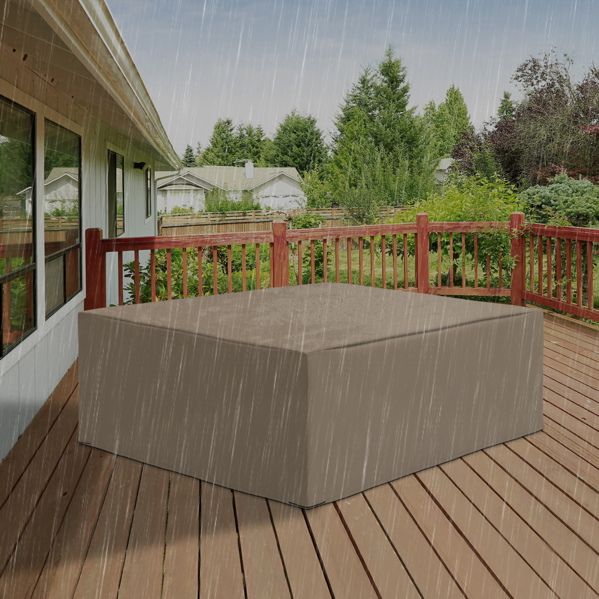 275x205cm Outdoor Furniture Protective Cover Water UV Resistant Beige Outsunny