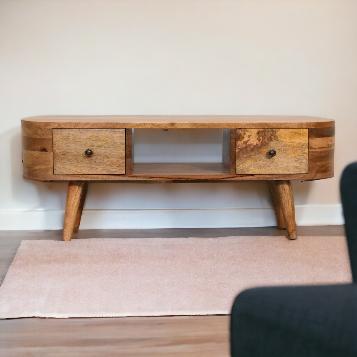 Artisan Furniture Solid Wood Mini Rounded Entertainment Unit