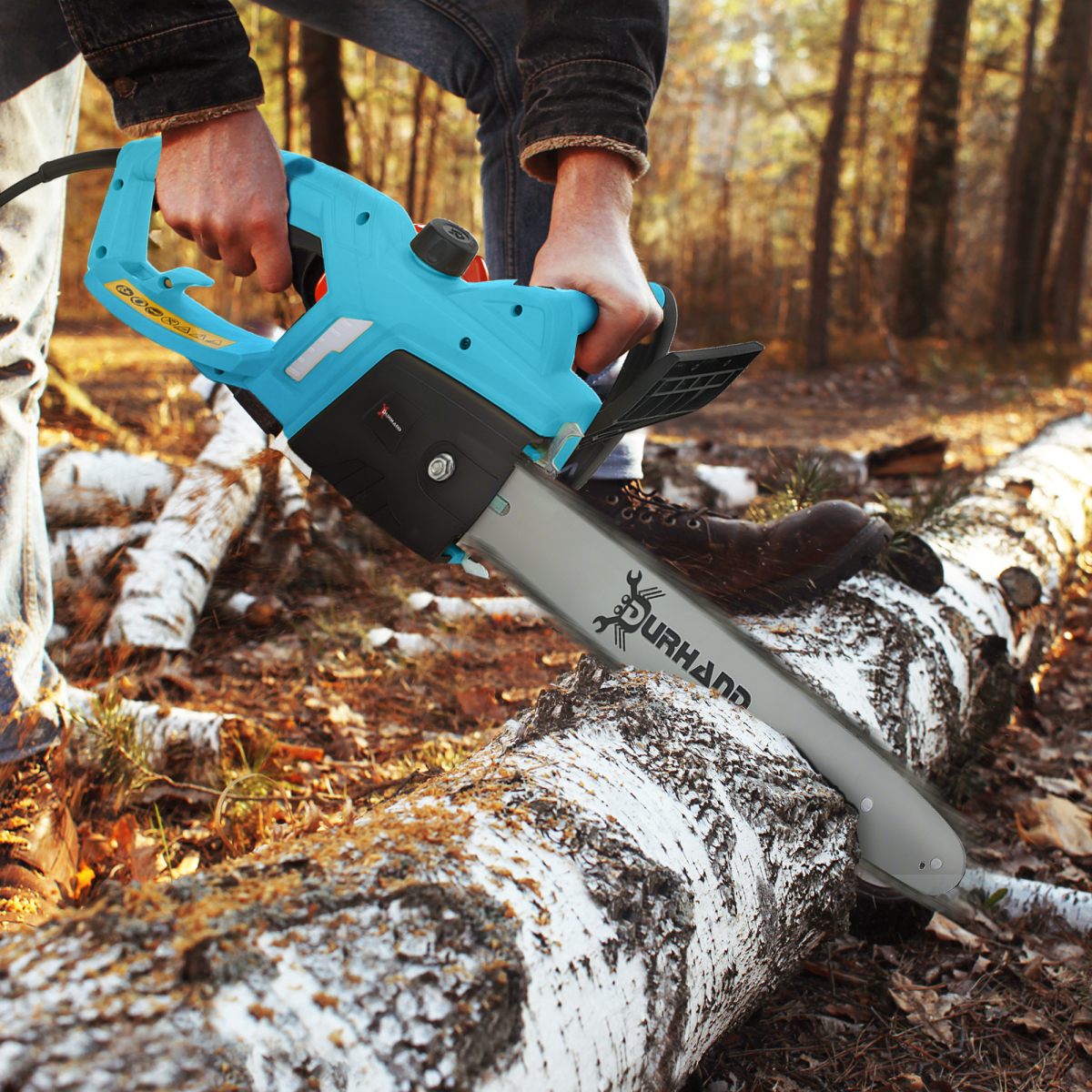 DURHAND Electric Chainsaw Garden Tools, 2000 W, 40 cm Blade for Wood