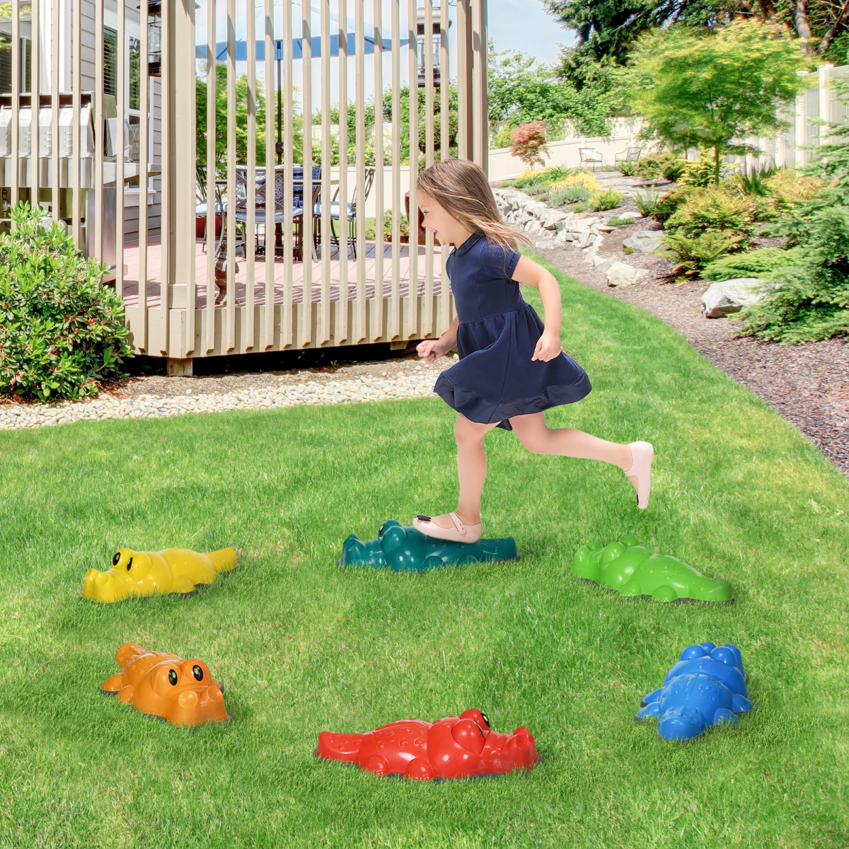 ZONEKIZ 6PCs Kids Kids Stepping Stones w/ Anti-Slip Edge, Indoor and Outdoor