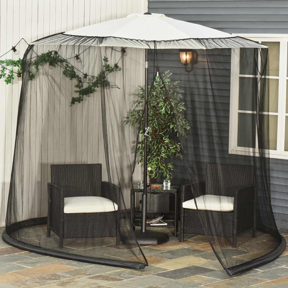 2.3 m Umbrella/Table Mosquito Net-Black