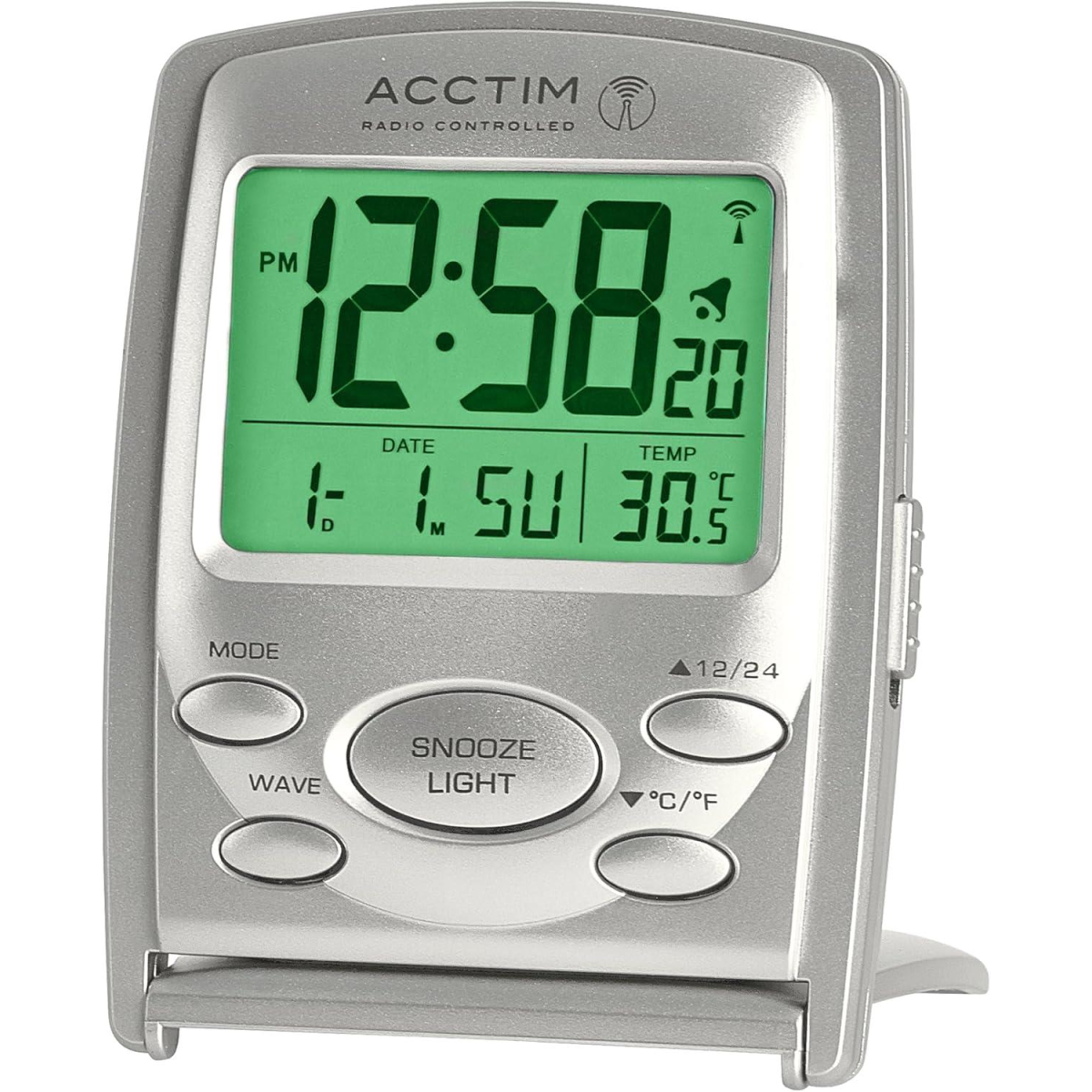Acctim Vista MSF Radio Controlled Multi Function Digital Travel Alarm Clock