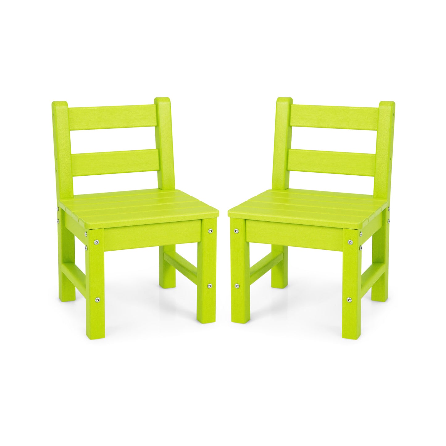 2 PCS Kids Indoor Outdoor Learning Chair with Backrest-Green