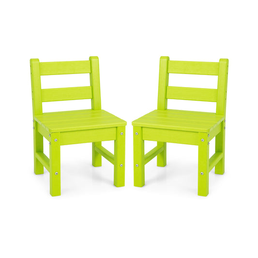 2 PCS Kids Indoor Outdoor Learning Chair with Backrest-Green