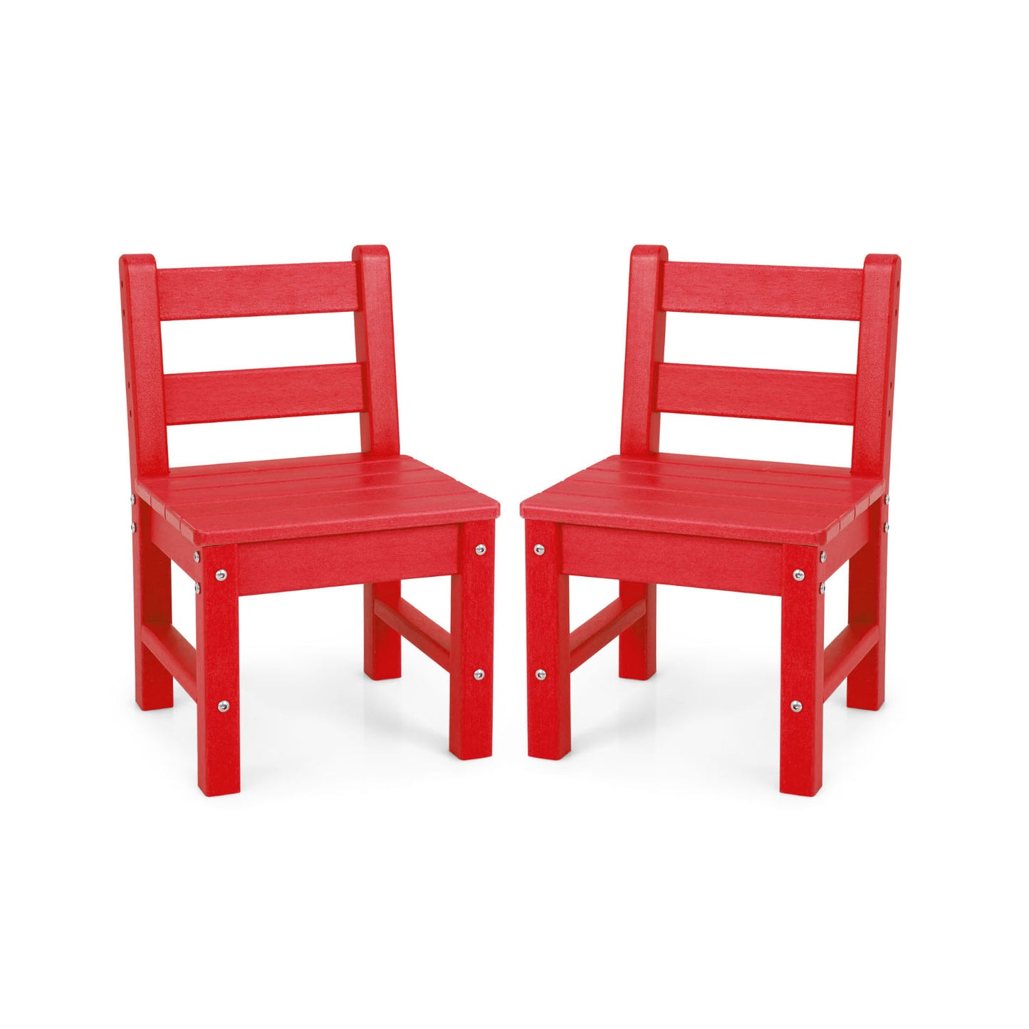 2 PCS Kids Indoor Outdoor Learning Chair with Backrest-Green