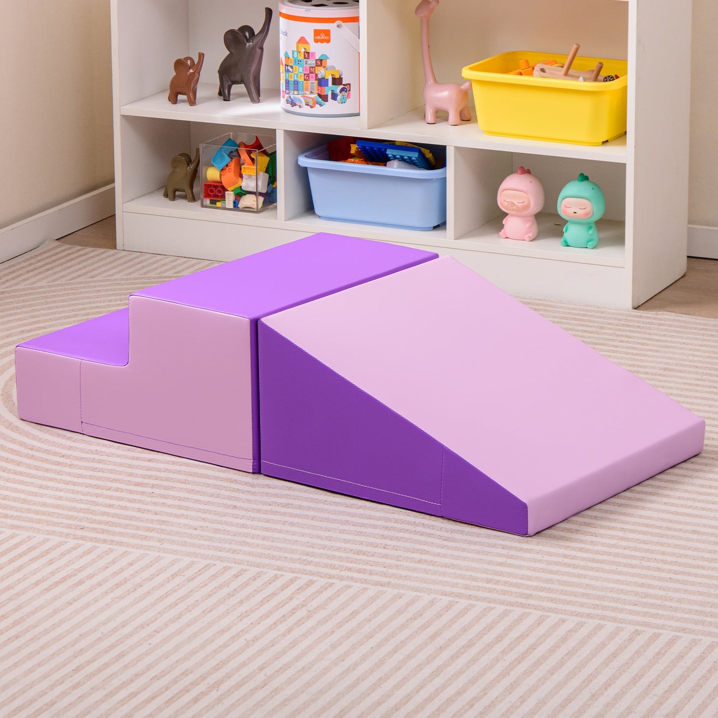 2-Piece Step and Slide Climber for Infants and Toddlers-Blue