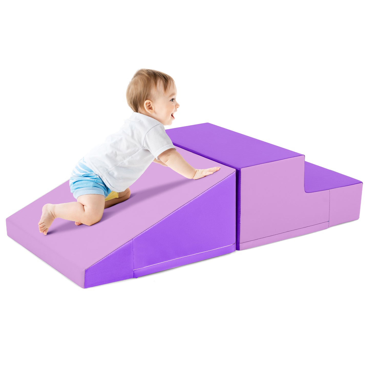 2-Piece Step and Slide Climber for Infants and Toddlers-Blue