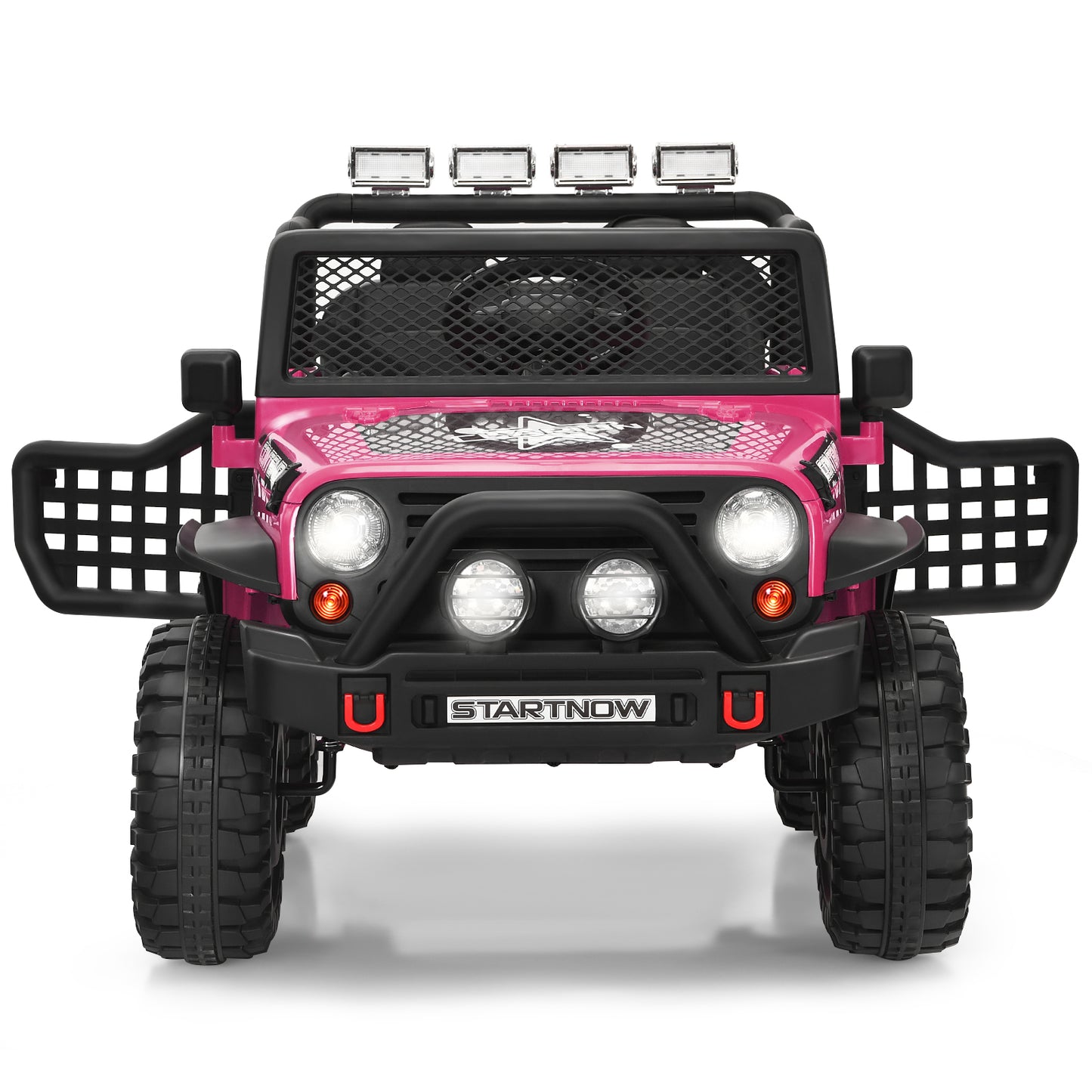 2-Seat Kids Ride on Truck with Parent Remote Control-Black-Black