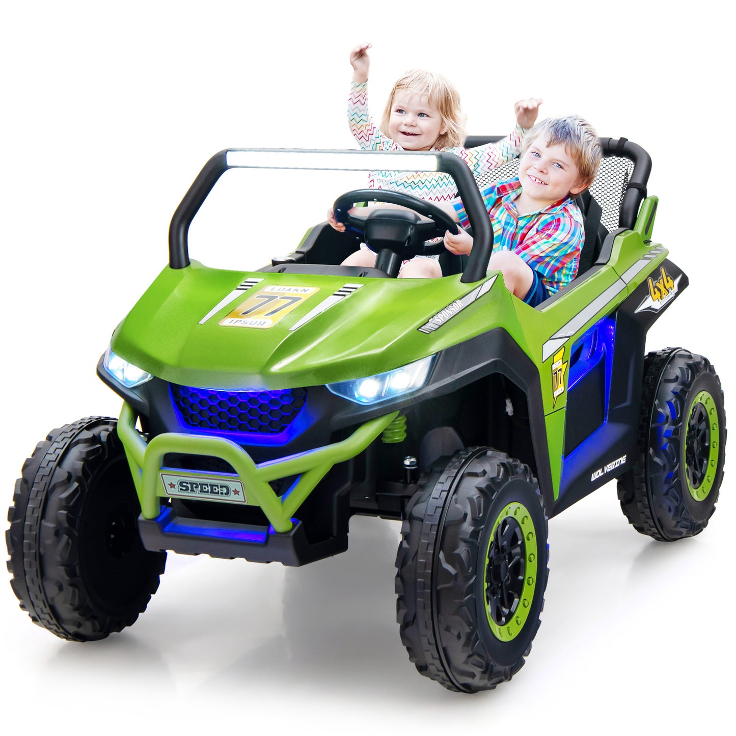 12V Electric Truck Car with Remote Controland Battery Powered UTV-Black