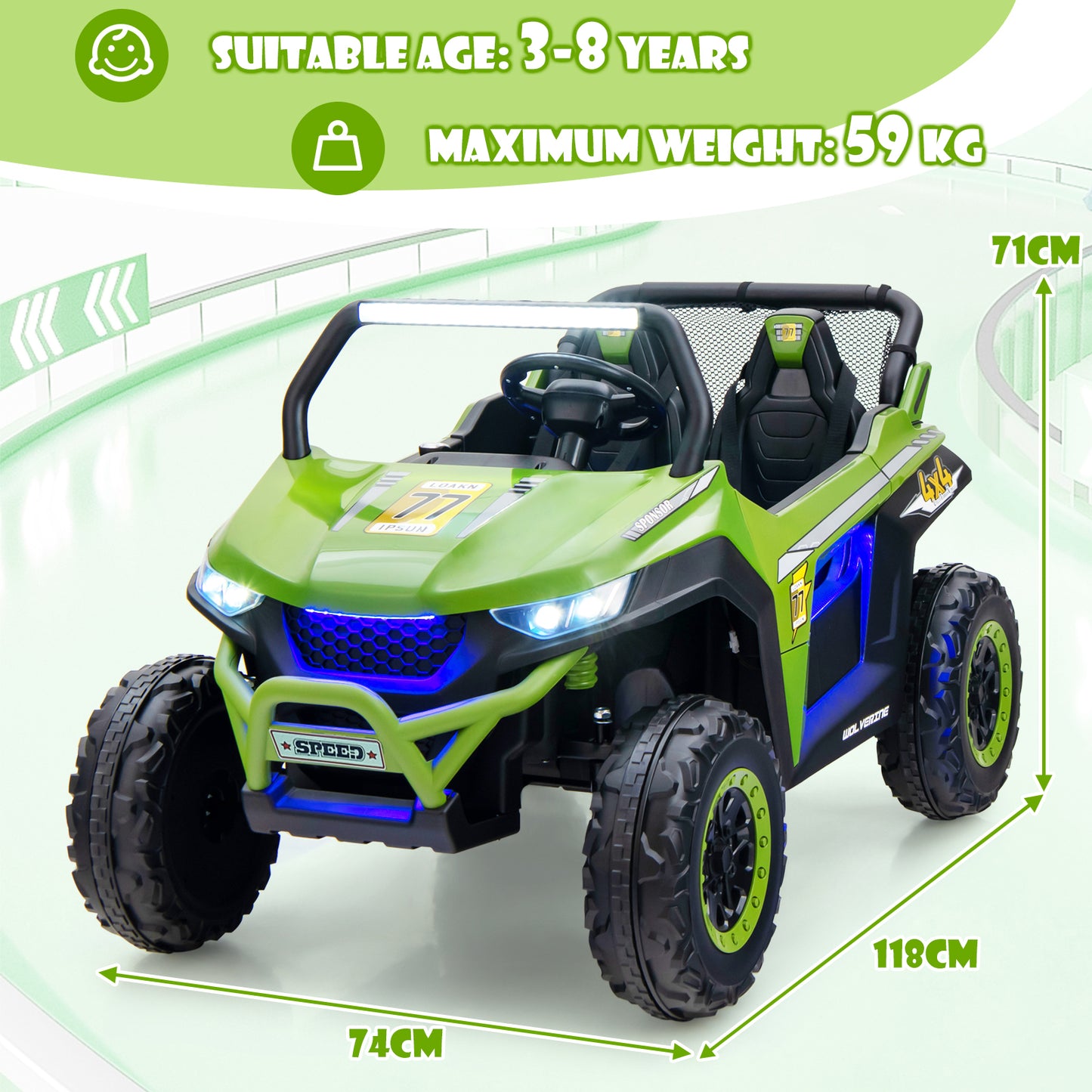 12V Electric Truck Car with Remote Controland Battery Powered UTV-Black