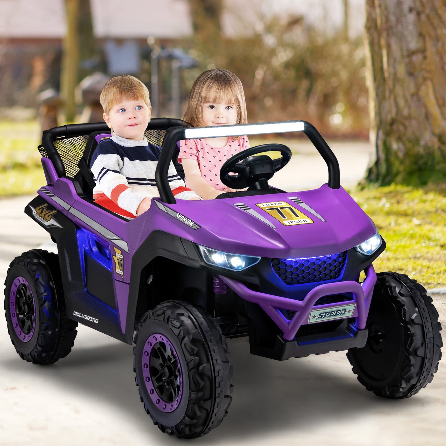 12V Electric Truck Car with Remote Controland Battery Powered UTV-Black