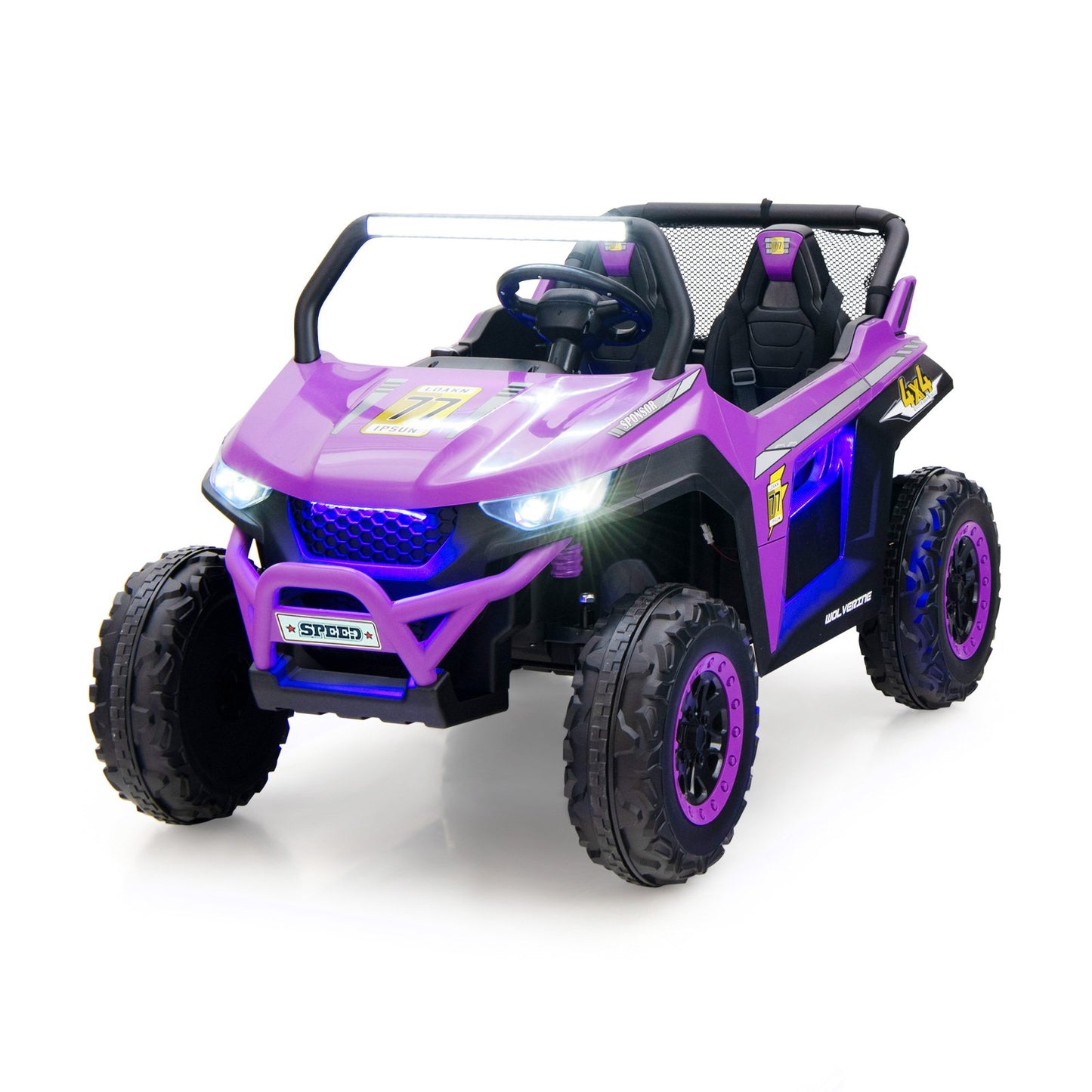 12V Electric Truck Car with Remote Controland Battery Powered UTV-Black