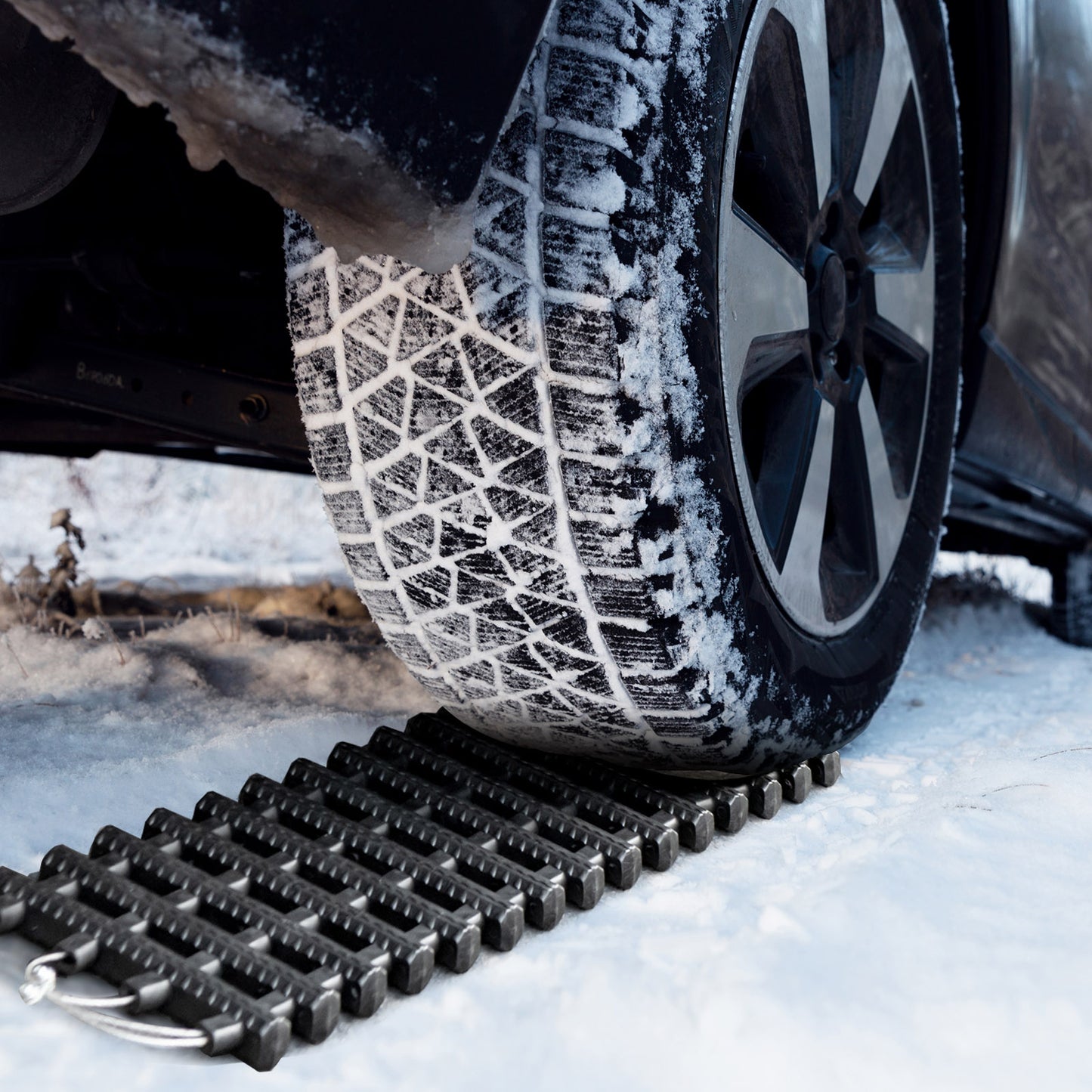 2 Pack Tire Traction Mats Portable TPR Recovery Track Pad with Bag-L