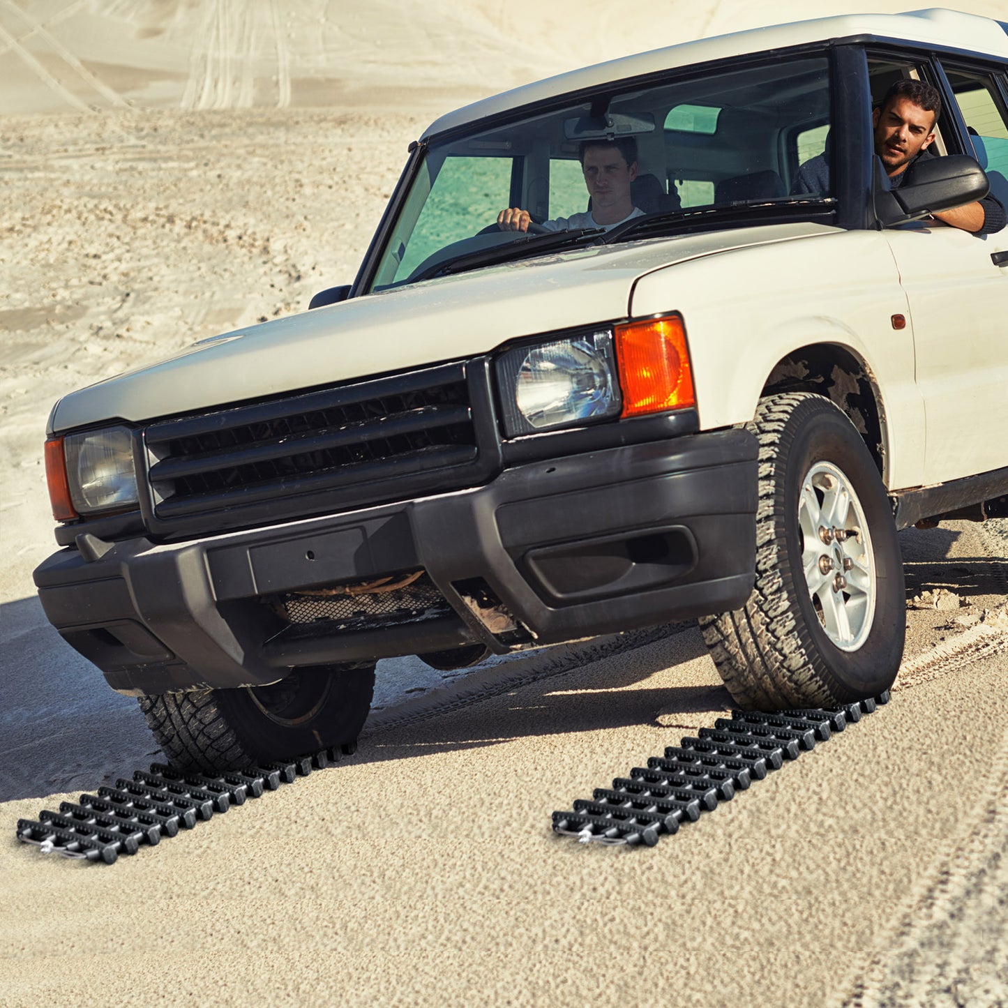 2 Pack Tire Traction Mats Portable TPR Recovery Track Pad with Bag-L