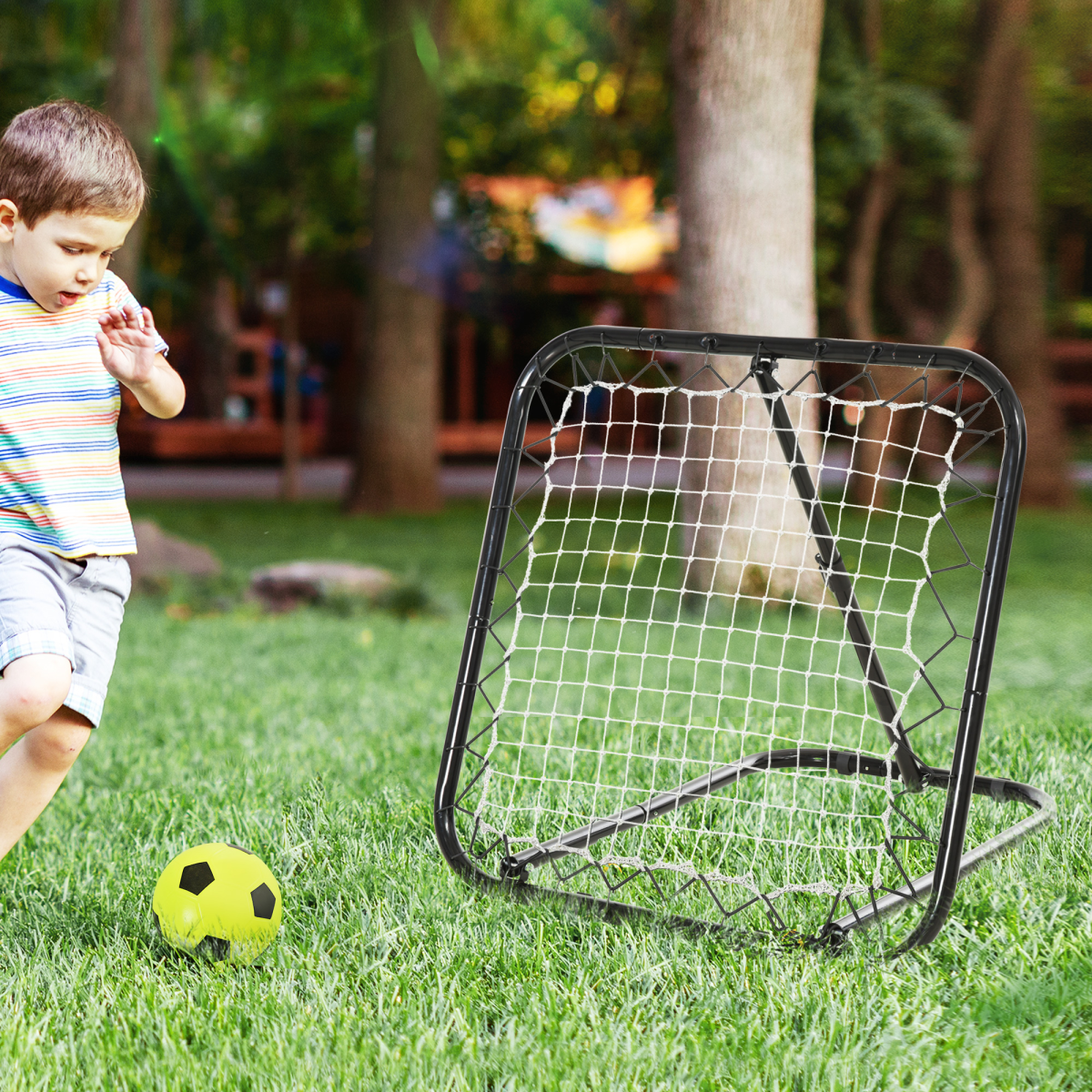 مجموعة تدريب كرة القدم والبيسبول مع شبكة ارتداد قابلة لتعديل الزاوية من هومكوم (HOMCOM)