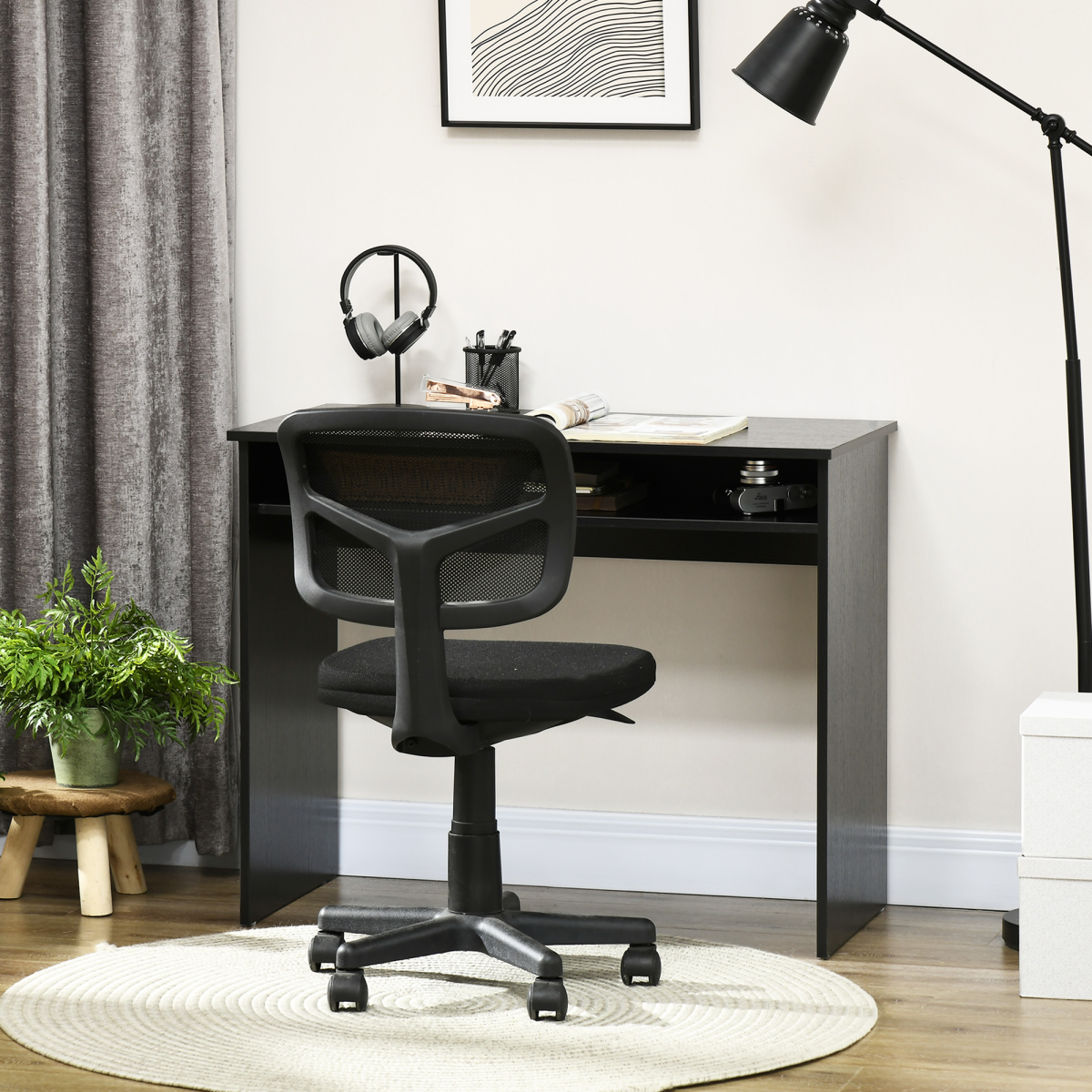 Workstation, 50Lx90Wx74H cm-Black