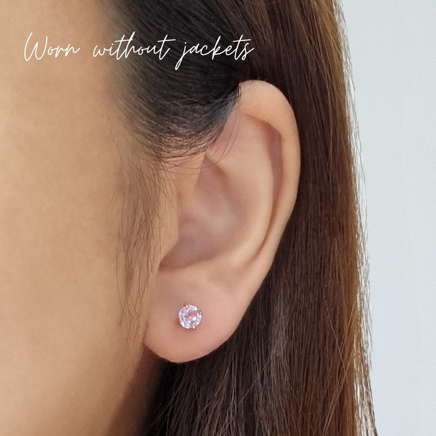 Lavender Amethyst Halo Stud Earrings with Jackets in 18k Gold Vermeil