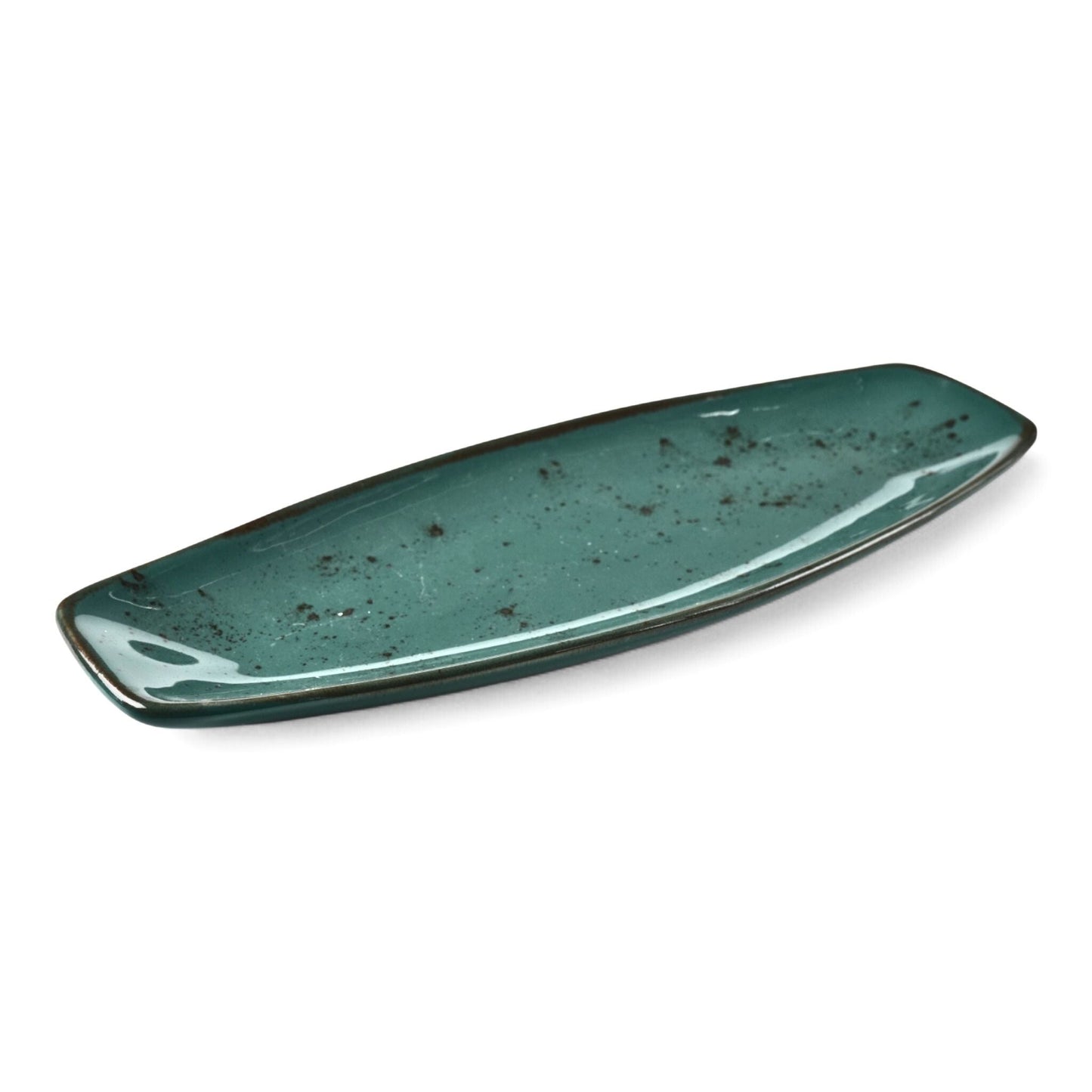 Porcelain Serving Plate - Fairlie, Teal Green - 28x15cm