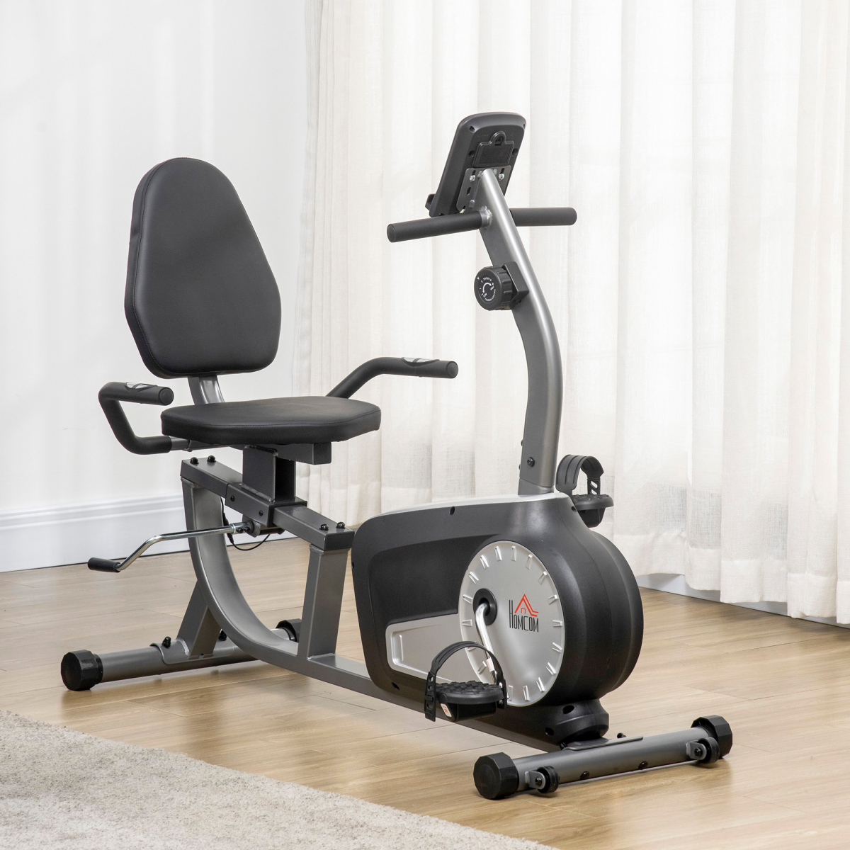 HOMCOM Exercise Bike with LCD Display, Quiet 8-Level Magnetic Resistance