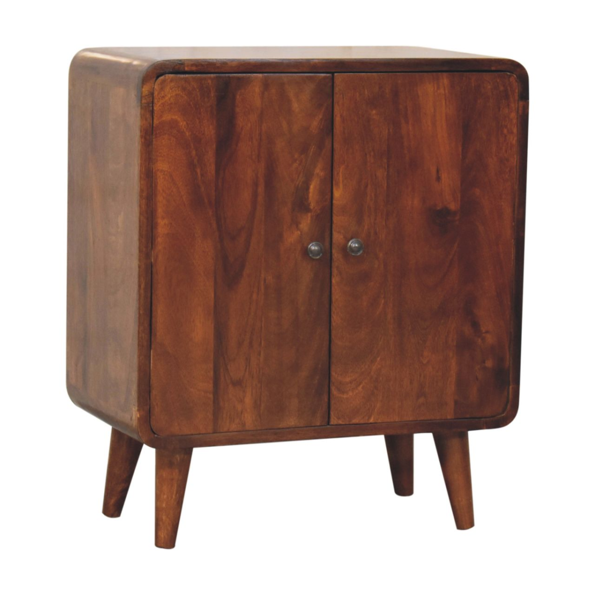 Artisan Furniture Solid Wood Mini Classic Chestnut Cabinet, 2 Doors, Brown