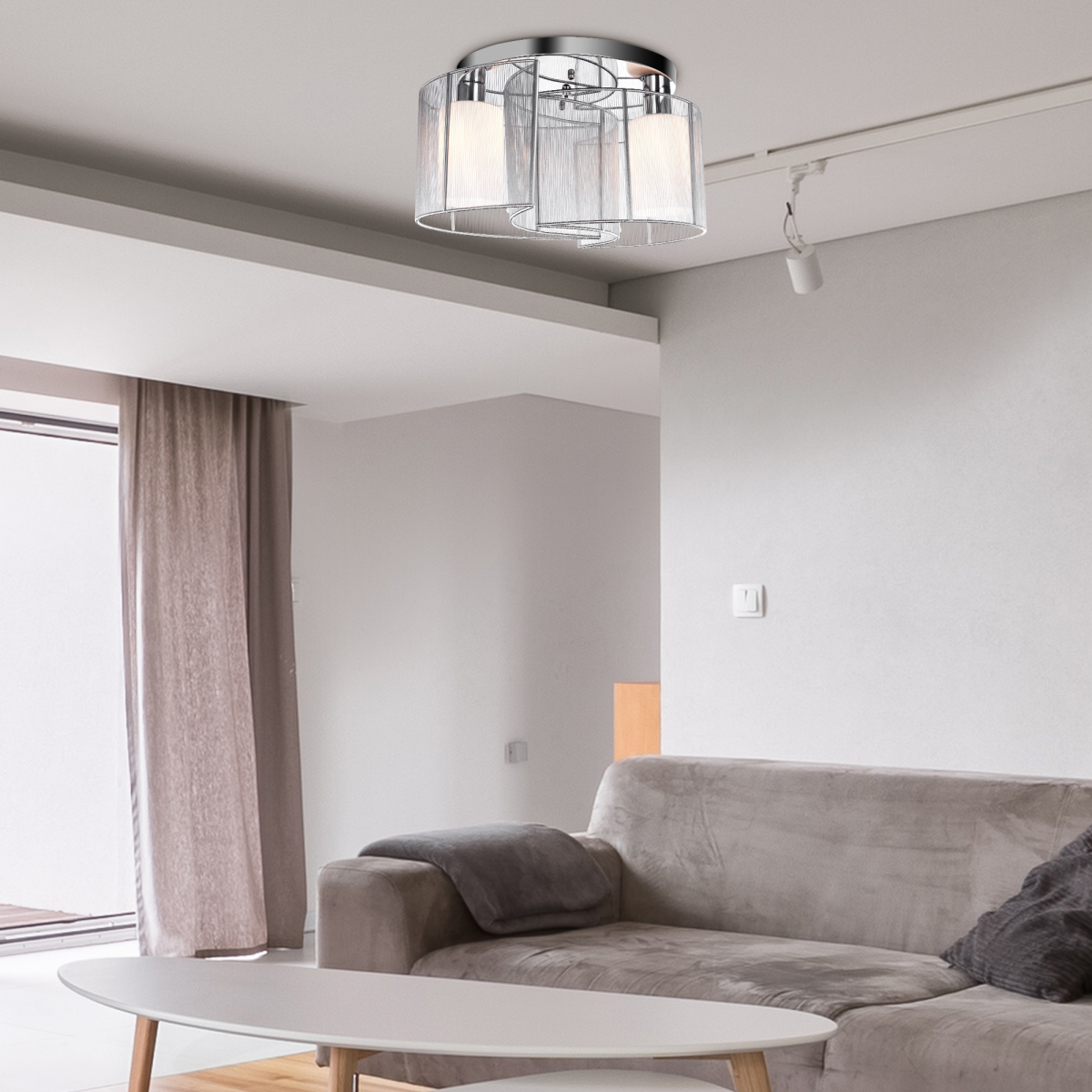 Modern Design Mini Style Flush Mount Ceiling Light with Flush Metal White