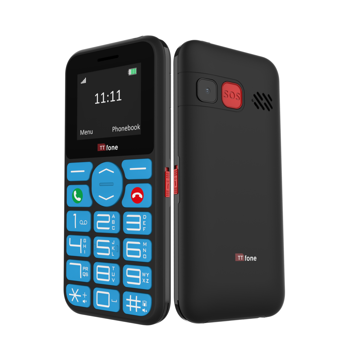 TTfone TT190 Big Button Basic Senior Unlocked Emergency Mobile Phone - Simple Cheapest Phone with USB Cable and GiffGaff Sim Card