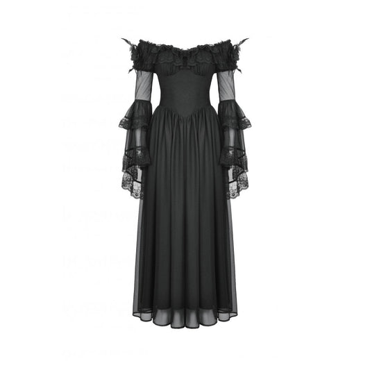 Dark in Love Millicent Black Tulle Feather Fantasy dress