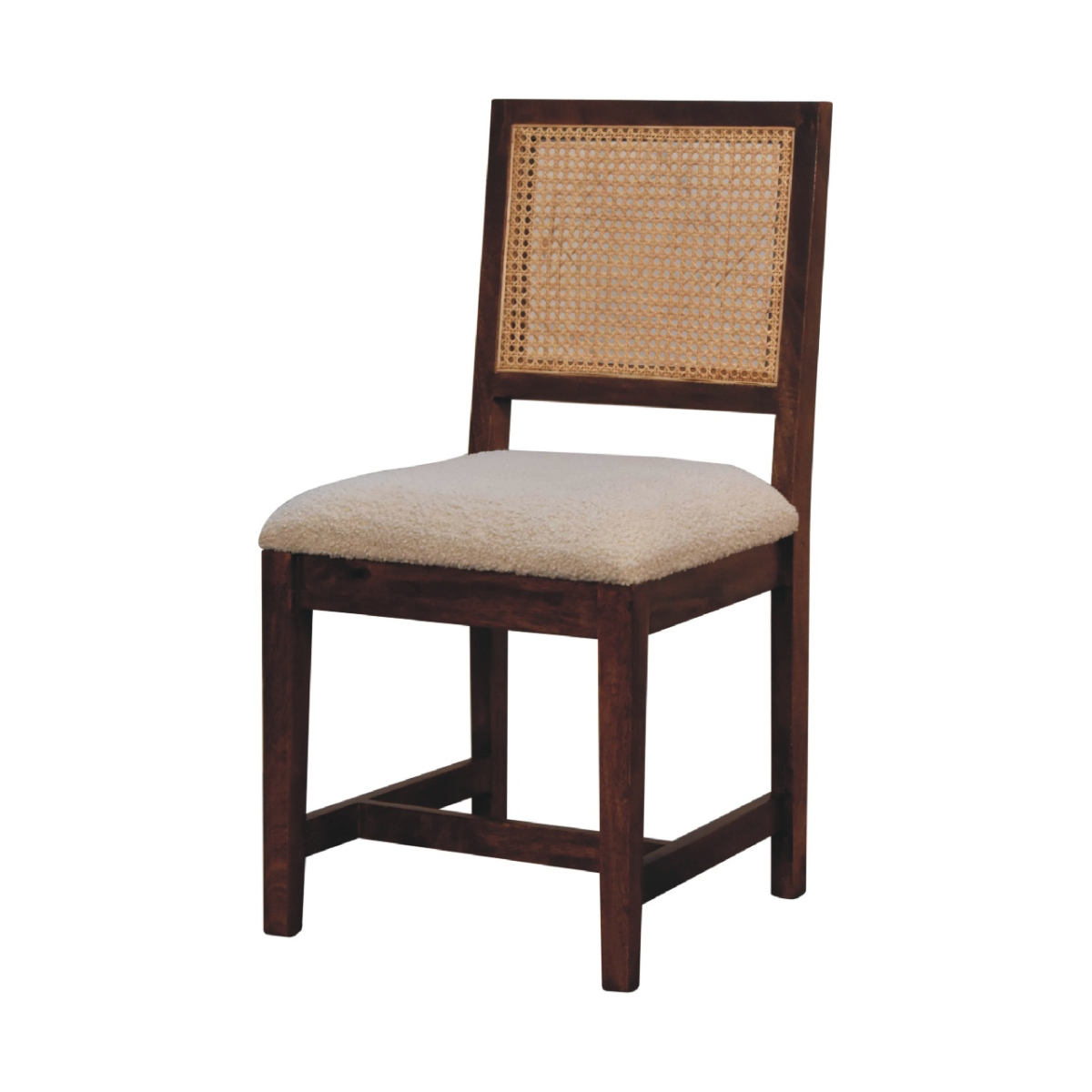Artisan Furniture Solid Wood Cream Boucle Rattan Chair