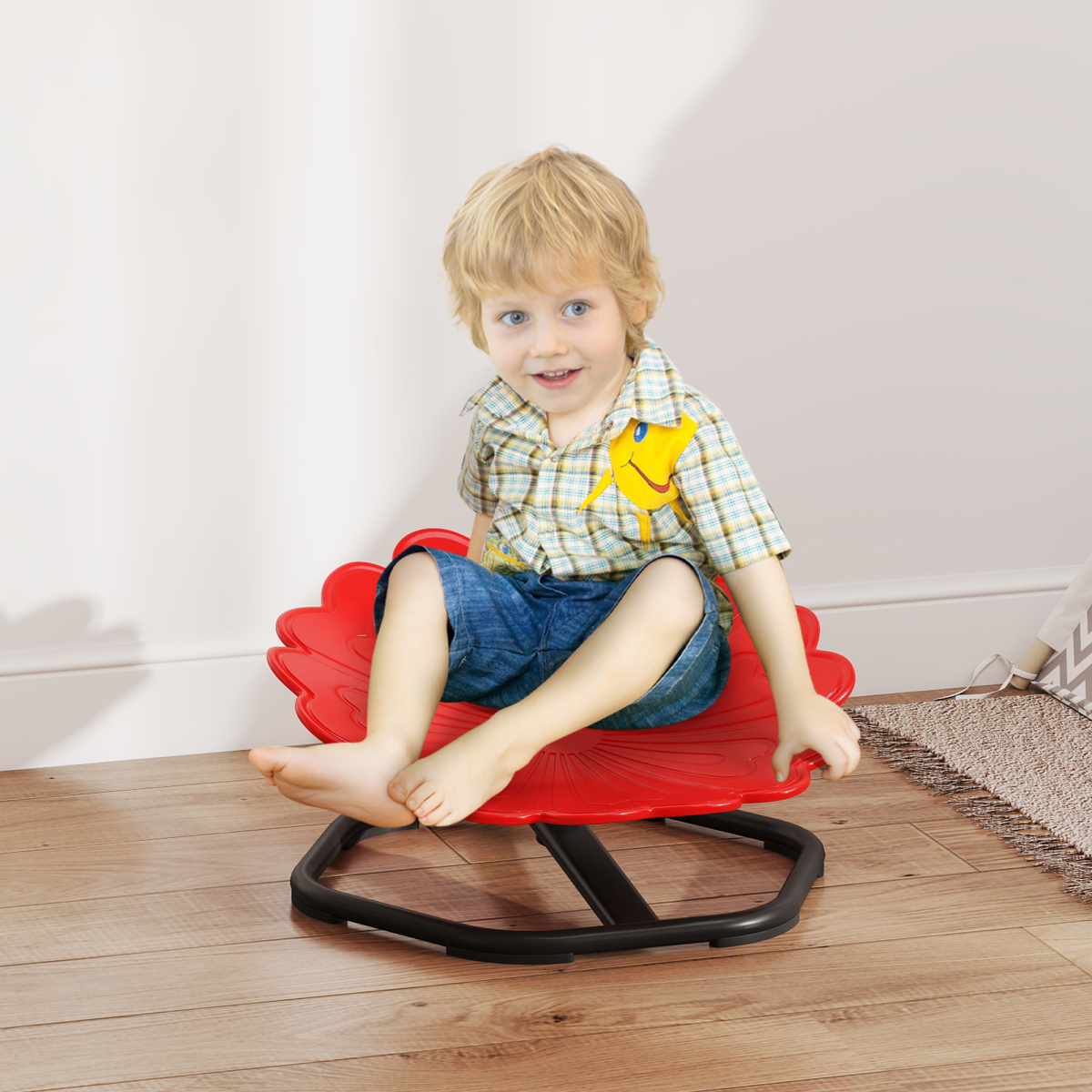 AIYAPLAY Sensory Spinning Chair, Kids Swivel Chair, Red