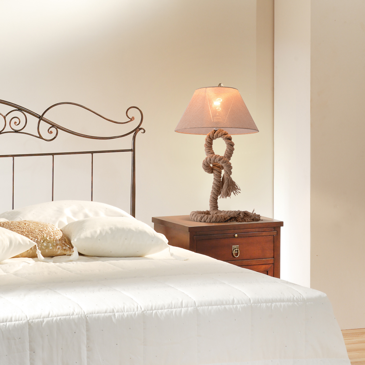 Table Lamp Indispensable Nautical Twisted Rope E27 Base Bedside Light
