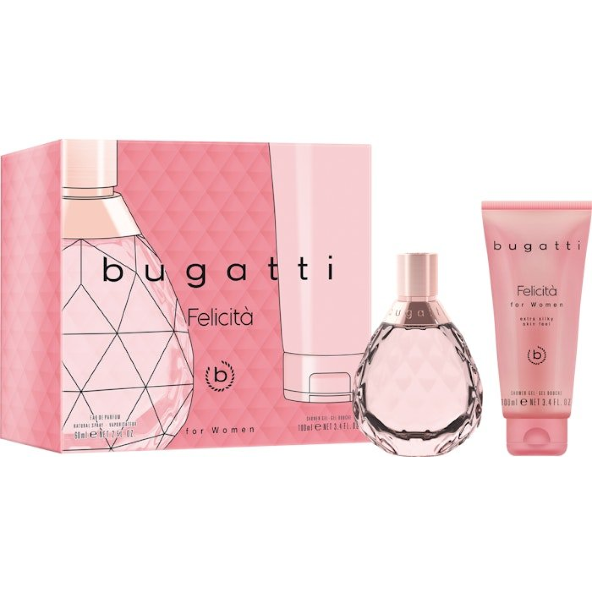 Bugatti Felicita For Women Gift Set (Eau De Parfum Spray 60ml  Shower Gel 100ml)