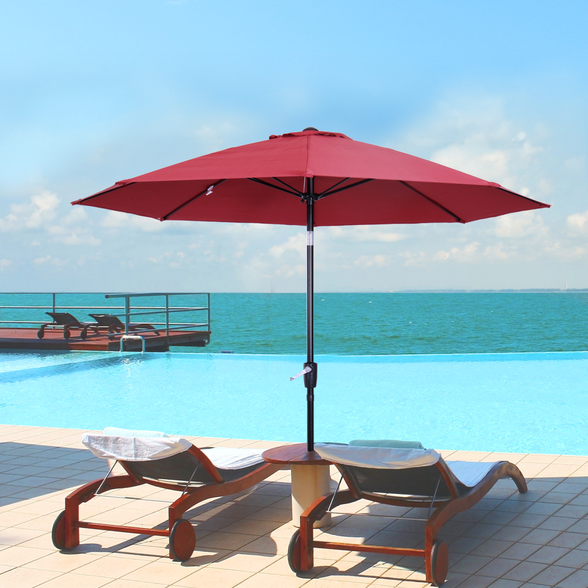Outsunny ?2.6M Umbrella Parasol-Red