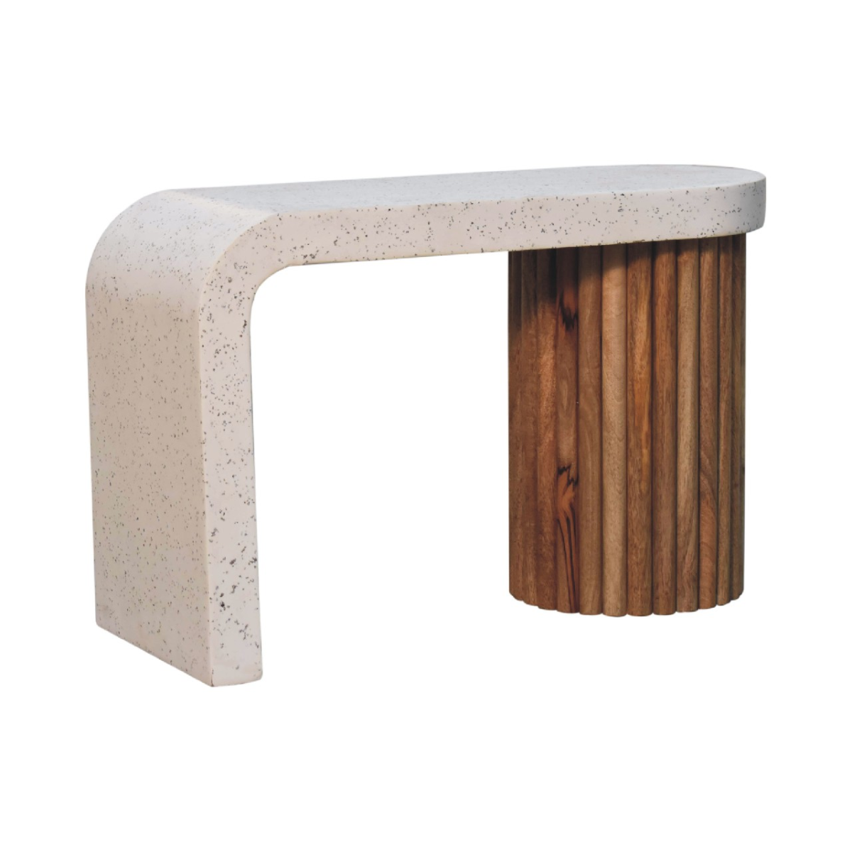 Artisan Furniture Solid Wood Serenity Terrazzo Coffee Table, Brown & Grey