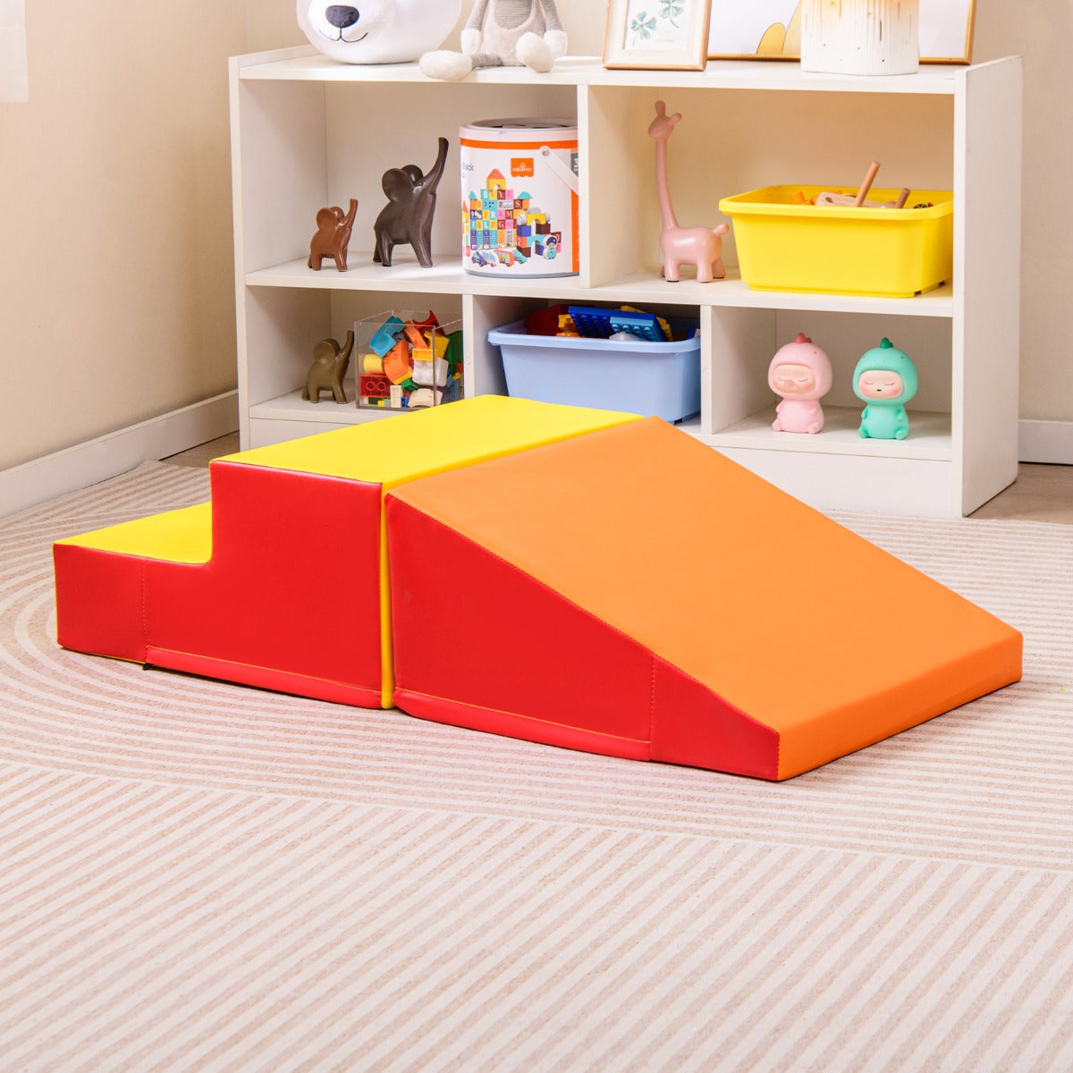 2-Piece Step and Slide Climber for Infants and Toddlers-Blue