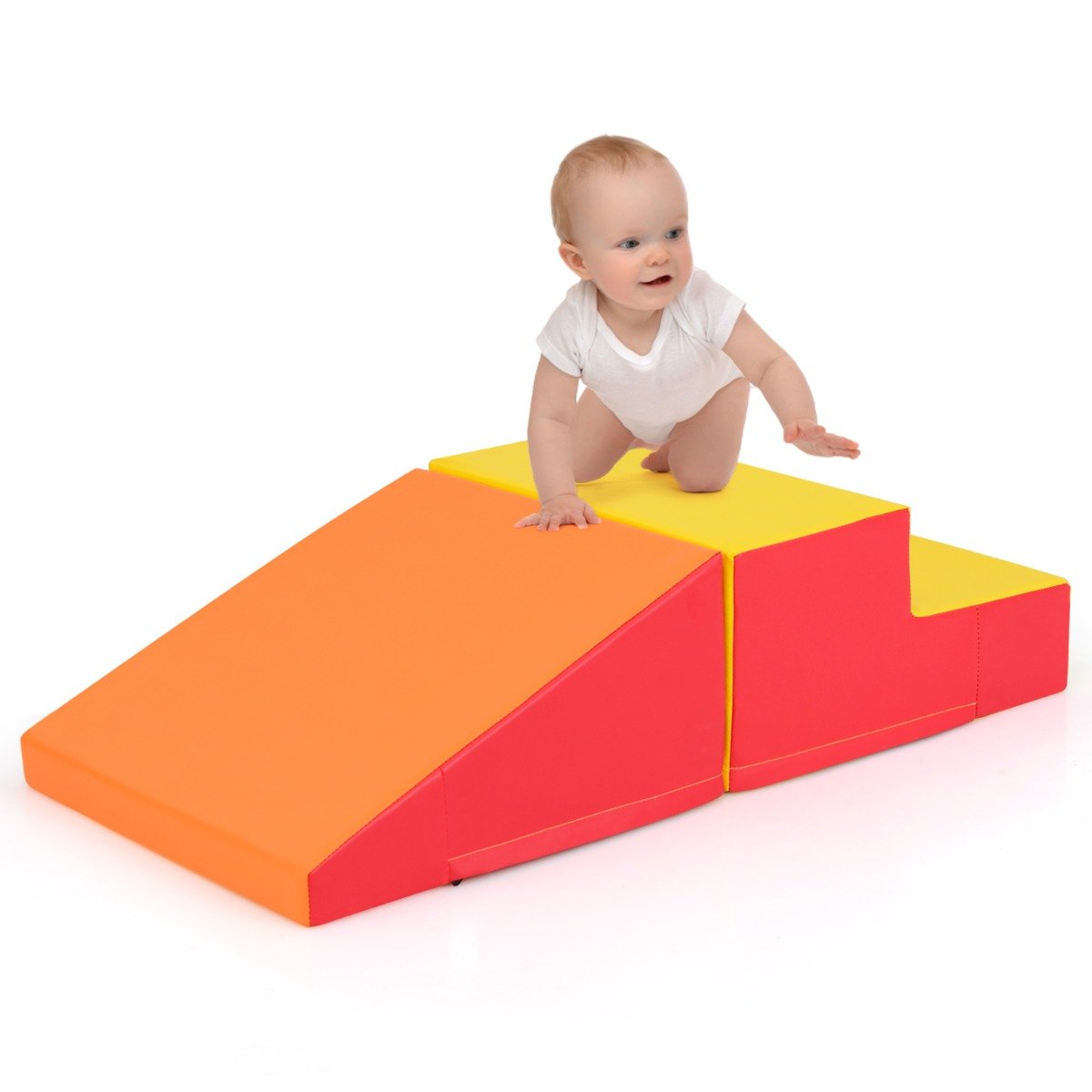 2-Piece Step and Slide Climber for Infants and Toddlers-Blue