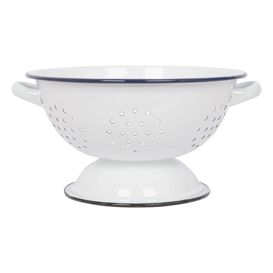 23.5cm White Enamel Colander