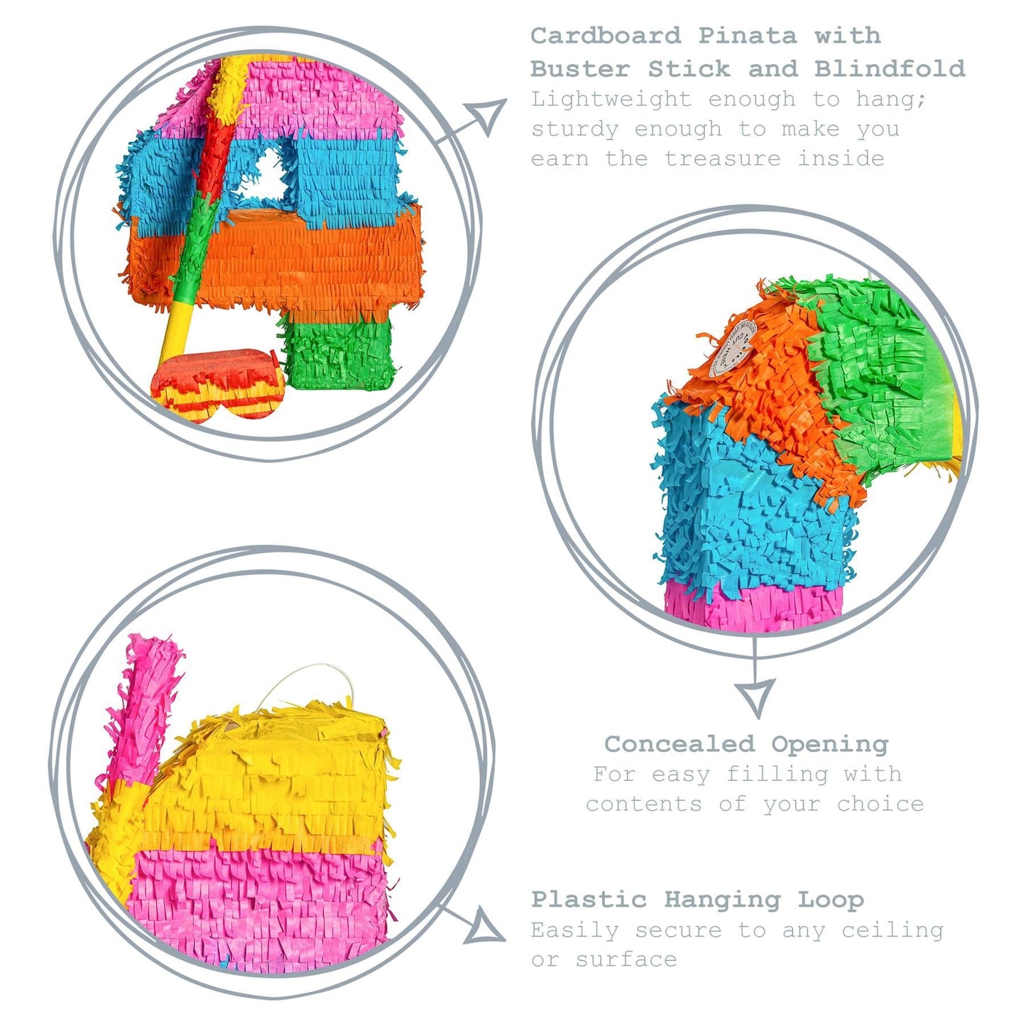 Large Number 4 Pinata Party Set