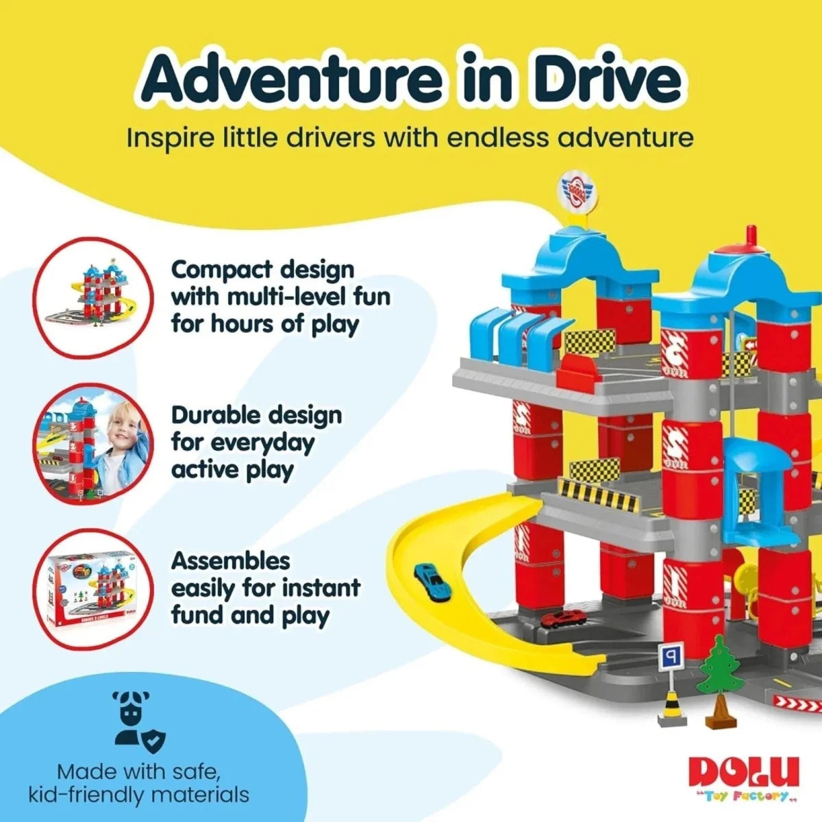Dolu 3 Level Garage with Lift Playset