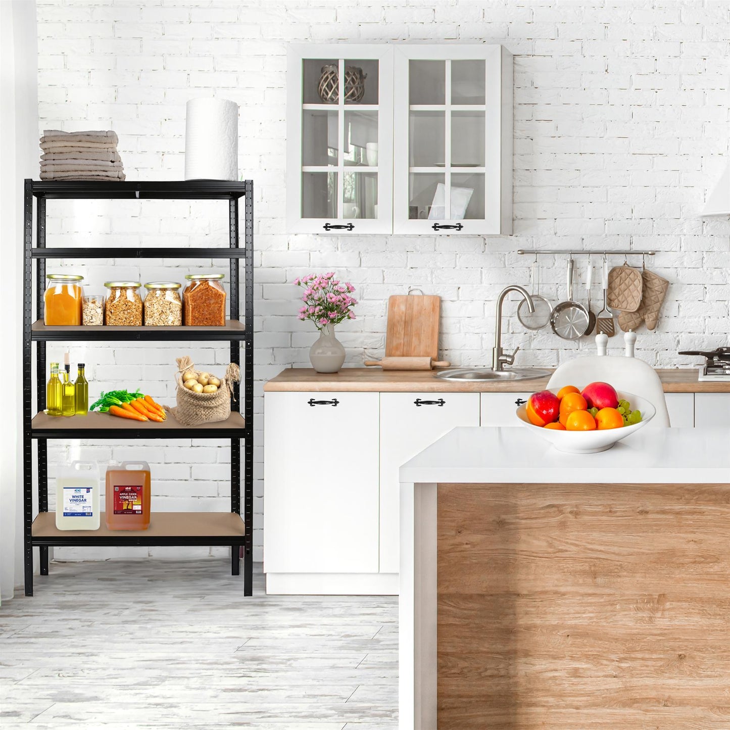 2pc 5-Tier Steel Garage Shelving Units Set - 90 x 40 x 180cm - Galvanised