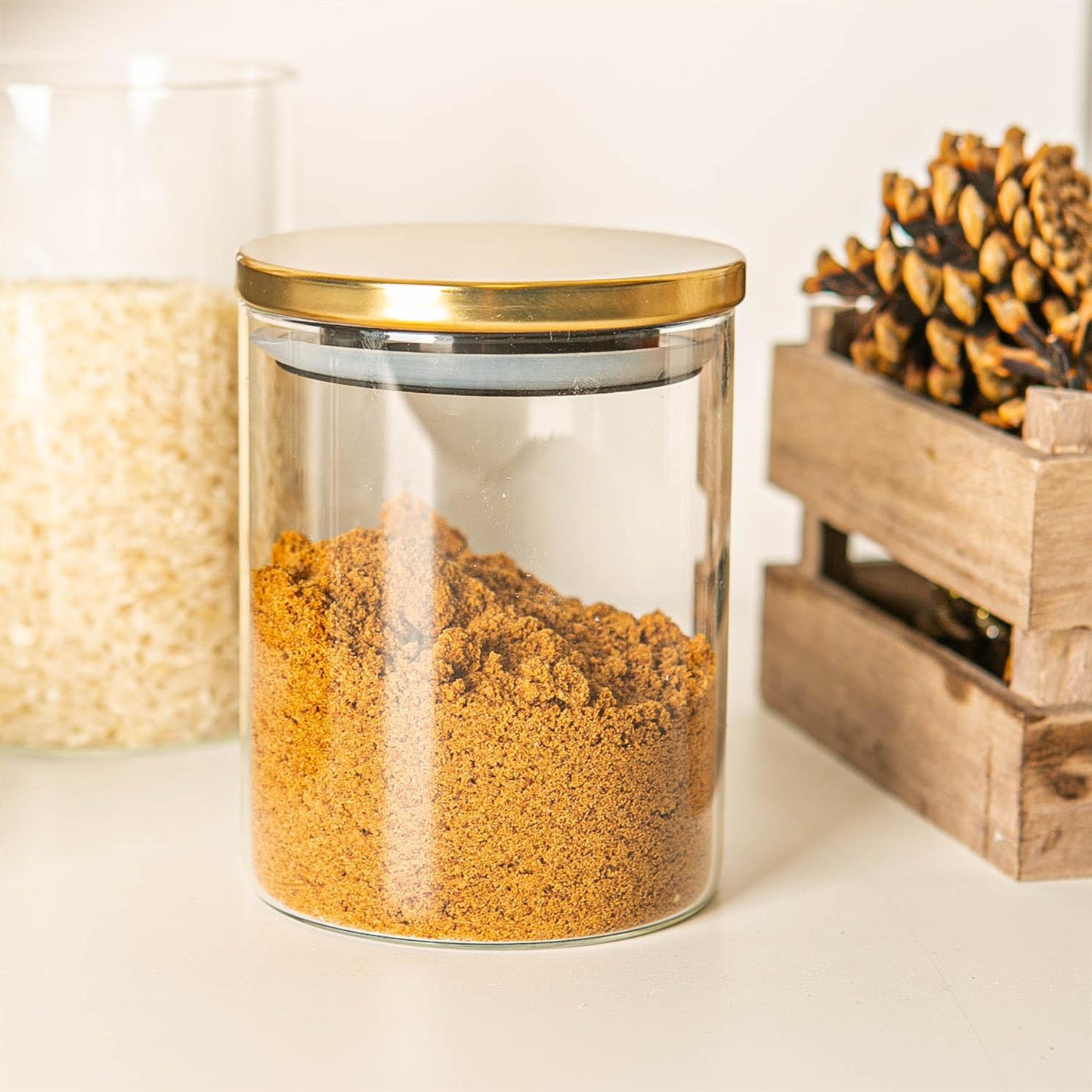 750ml Scandi Storage Jar with Metallic Lid