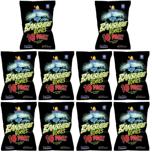 10 x Tayto Banshee Bones Salt & Vinegar Flavour 10 X 17G
