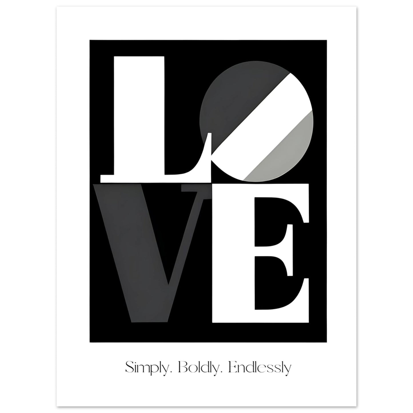 Minimalist Bold Black and White LOVE Poster