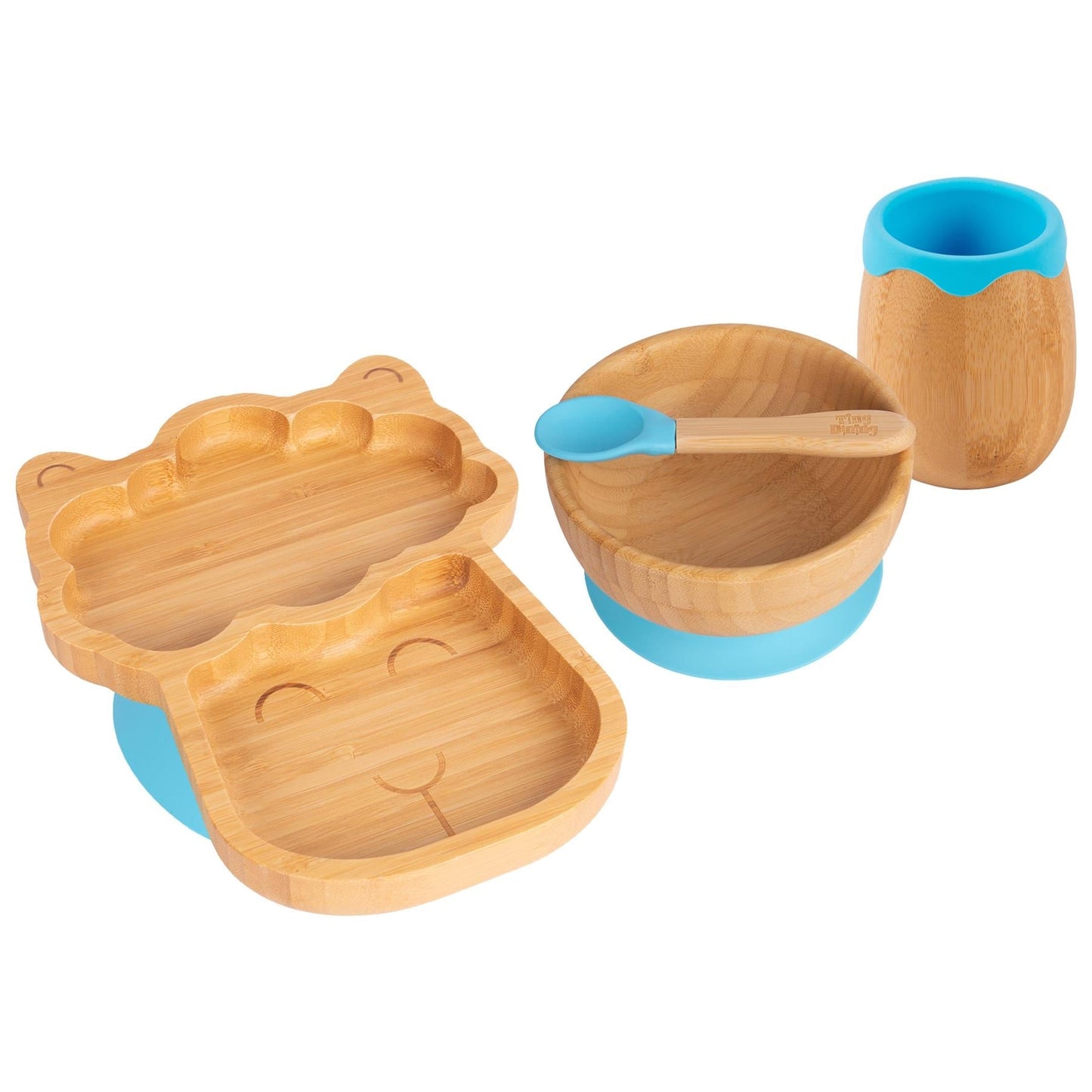 4pc Lenny the Llama Bamboo Suction Baby, Children's and toddler Feeding Set