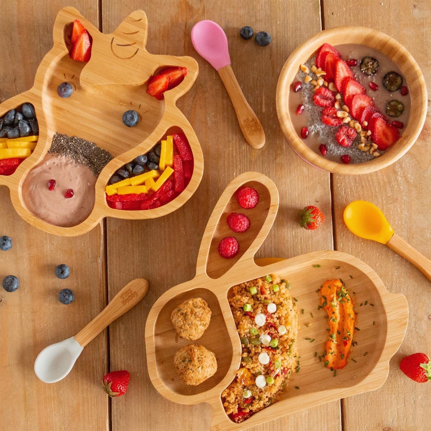 2pc Bamboo Baby Weaning Fork & Spoon Set