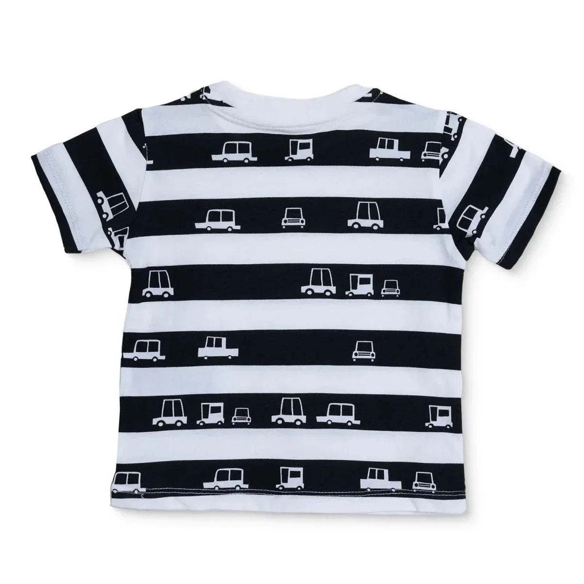 HelloBaby Boys T-shirt Vehicle Print Crew Neck Short Sleeve - Ecru
