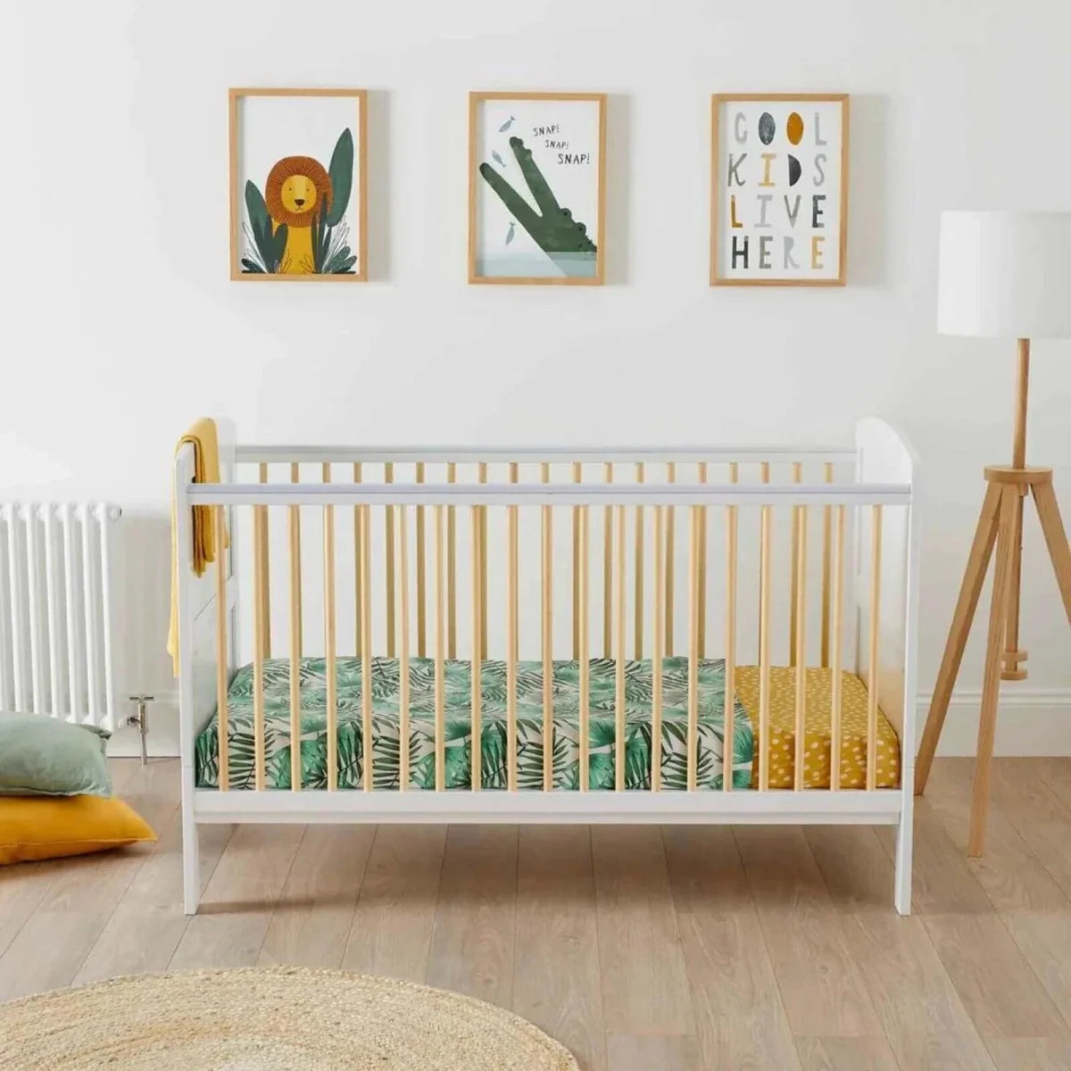 Ickle Bubba Coleby Scandi Cot Bed Scandi White - Without Mattress