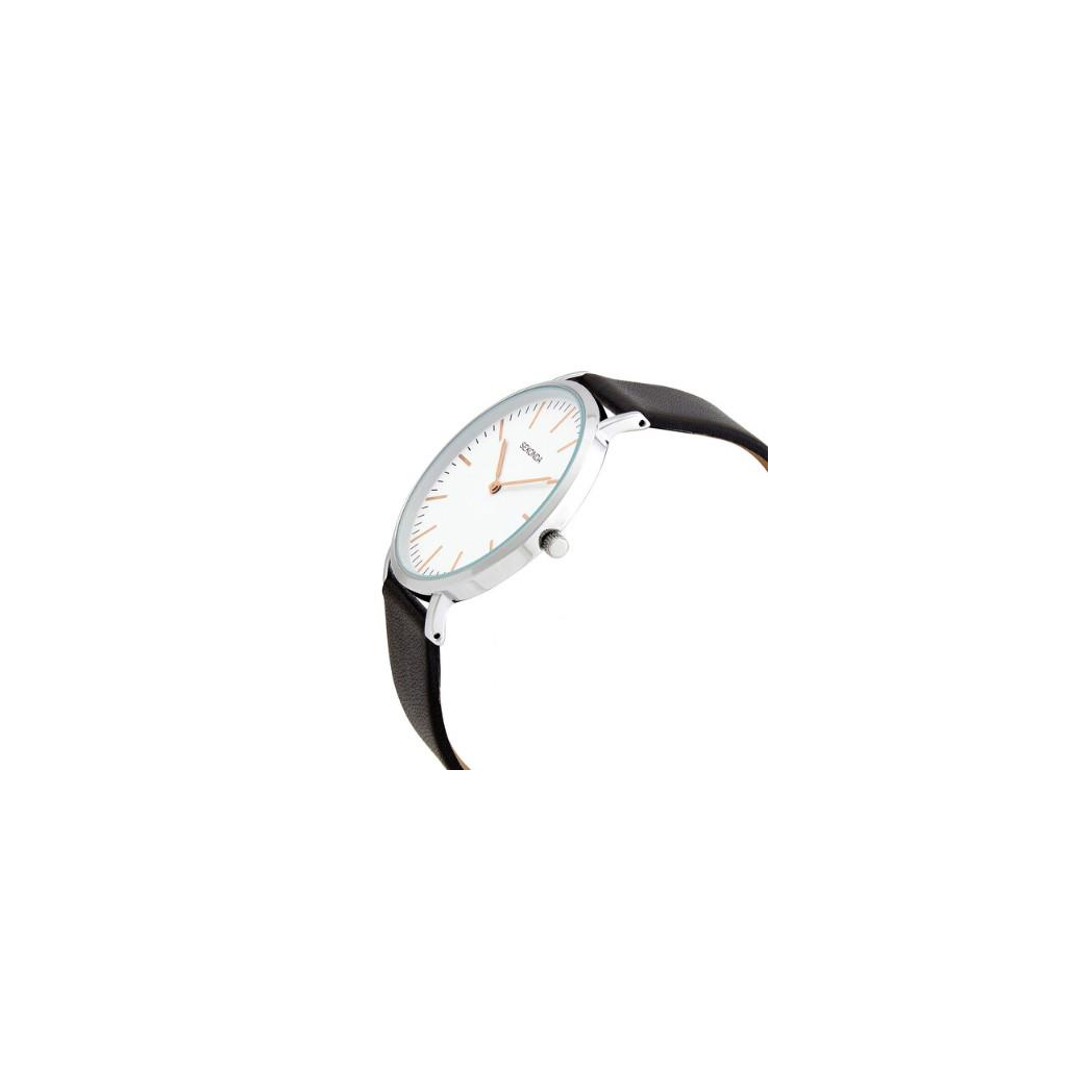 Sekonda Mens Basic White Dial Black Leather strap Watch 1342