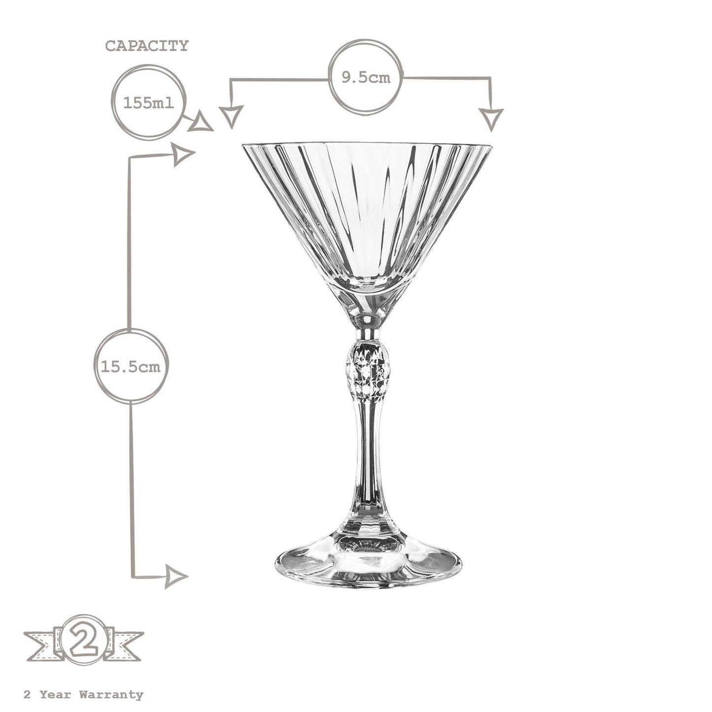 155ml America '20s Martini Glasses - Pack of Six