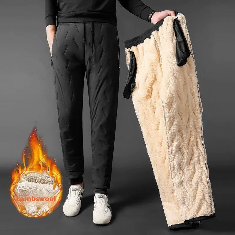 Men's Cashmere Outer Wear Warm And Loose Straight Casual Pants